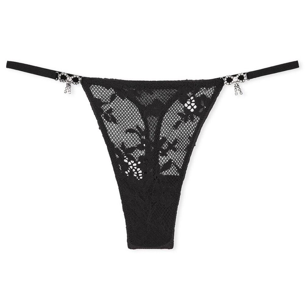 Victorias Secret Dream Angels Twinkle Bow Lace Thong Panty Size XXL